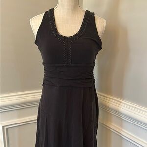 Athleta Black Ruched Midi Dress